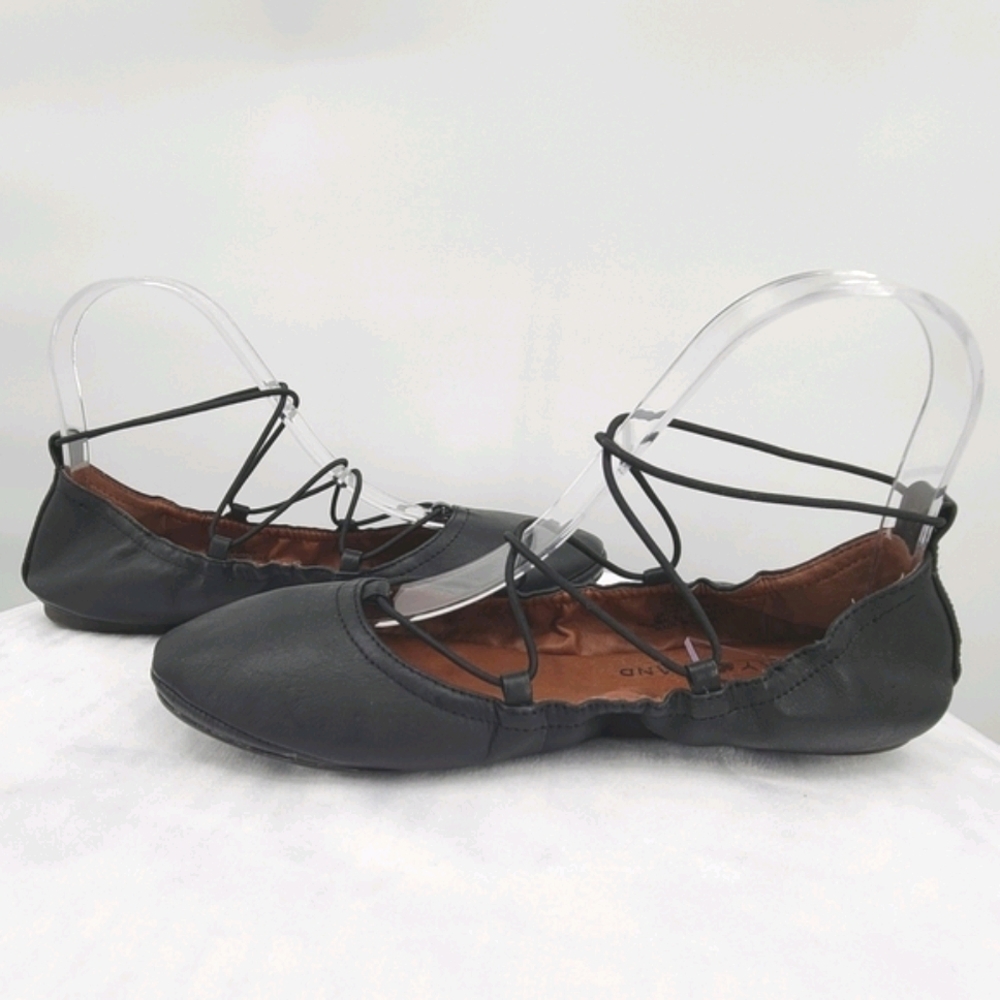 Lucky Brand Black Leather Eaviee Ballet Flats